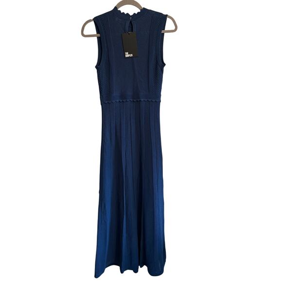 The Kooples Blue Open Knit Maxi Dress size Medium NWT - Picture 5 of 6